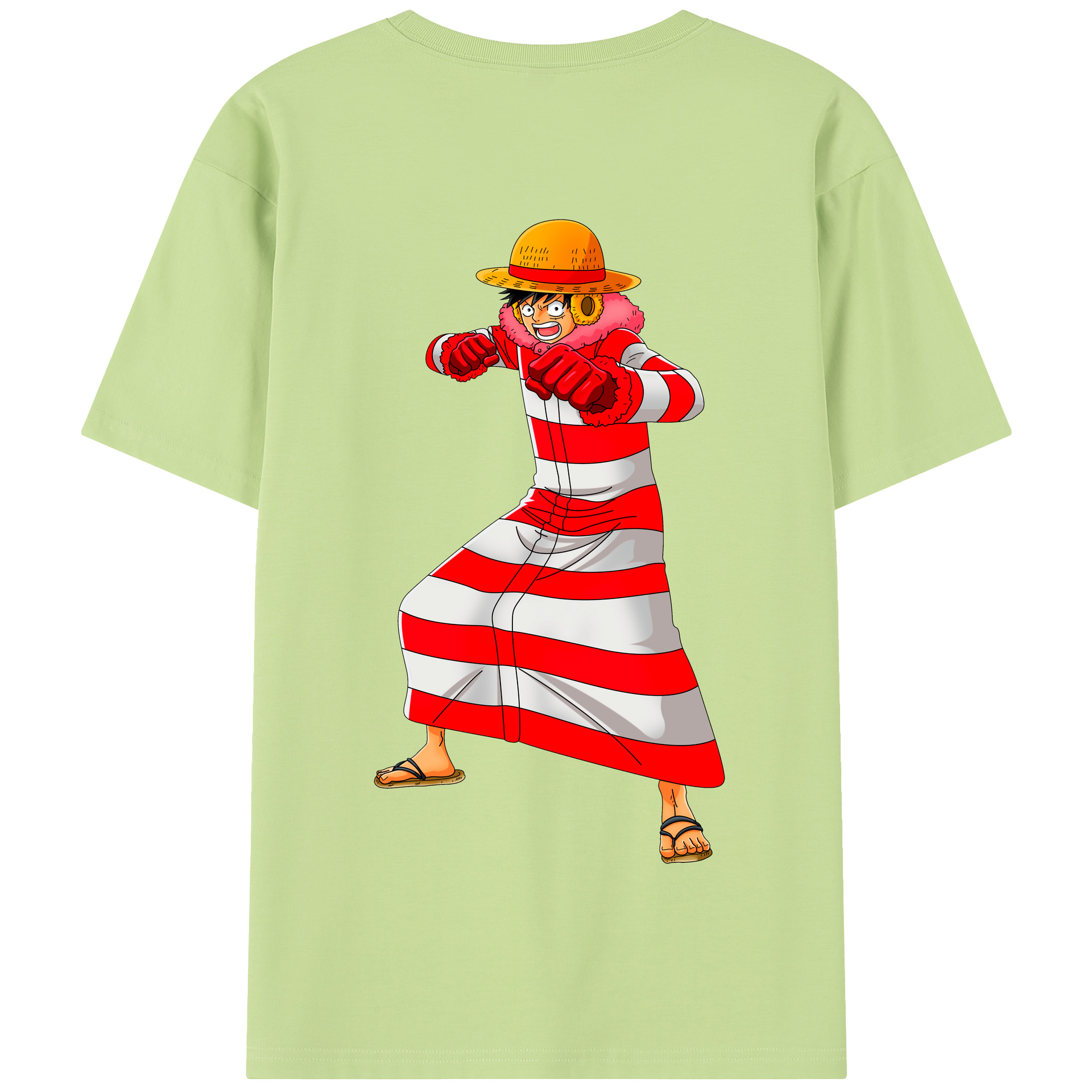 ワンピース モンキー・D・ルフィ ONE PIECE Monkey D. Luffy 綿100％半袖Tシャツ（背面プリント）